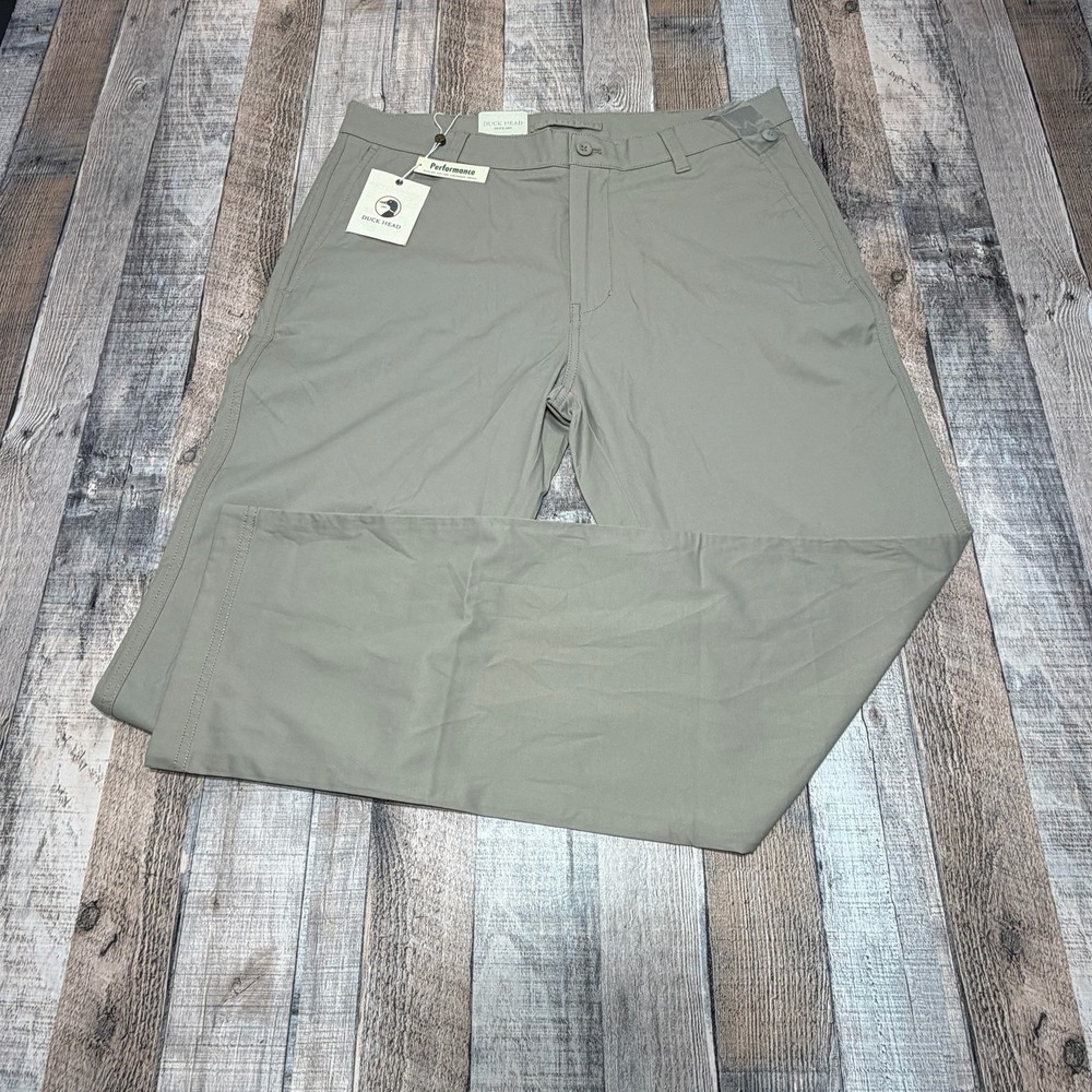NWT Duck Head Performance Pants Mens 33x32 Beige Stretch Chino Casual